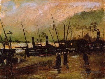  Vincent Art - Quai avec des navires à Anvers Vincent van Gogh